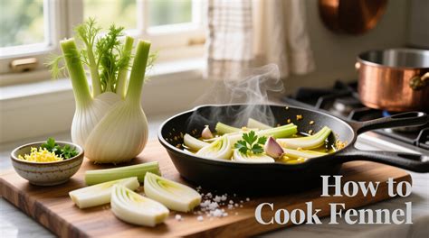 Infographic showing step-by-step preparation of fennel soup