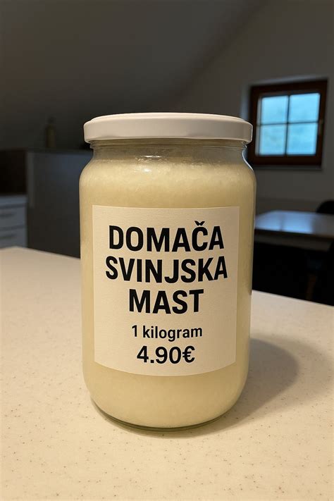 Domača svinjska mast v steklenih kozarcih