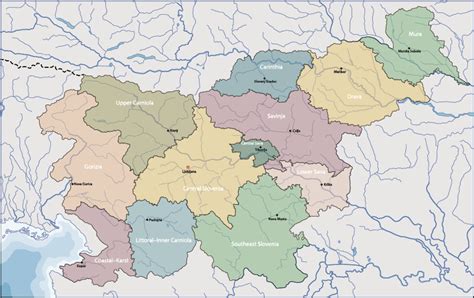 Zemljevid regije Rocamadour in okoliških območij