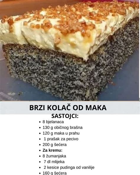 Ilustracija sastojaka za kolač od maka: mljeveni mak, brašno, jaja, šećer, ulje, mlijeko, prašak za pecivo.