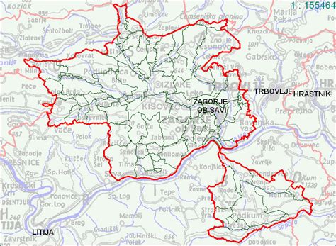 Zemljevid regije Zagorje ob Savi z označenimi znamenitostmi