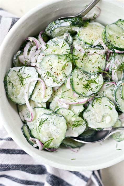 Photo of cucumber salad with sour cream