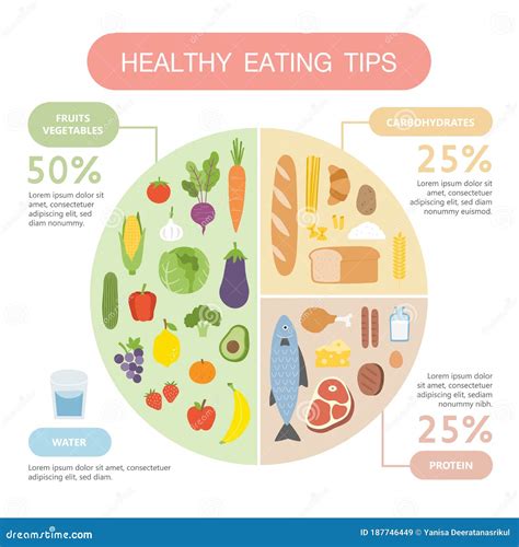 Infographic showing a balanced daily meal plan with calorie distribution