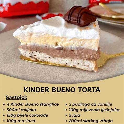 prerezana Kinder Bueno torta, ki prikazuje sloje kreme in biskvita