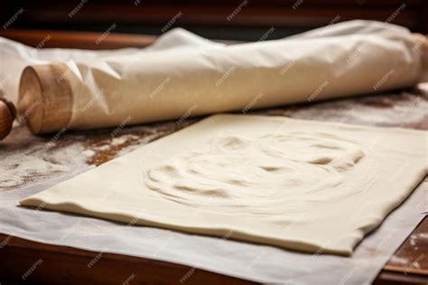 Photo of pie dough being rolled out.