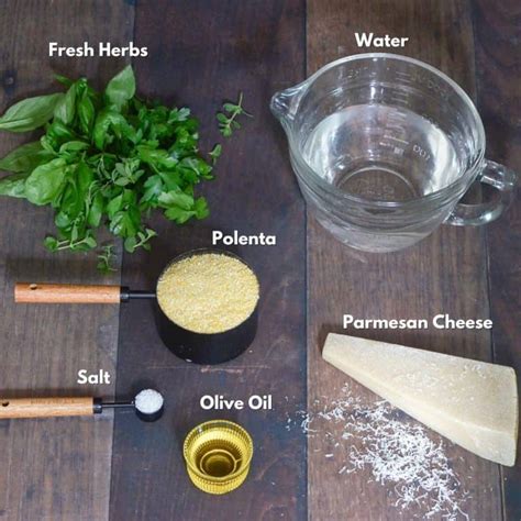 Fresh herbs chopped and mixed into polenta