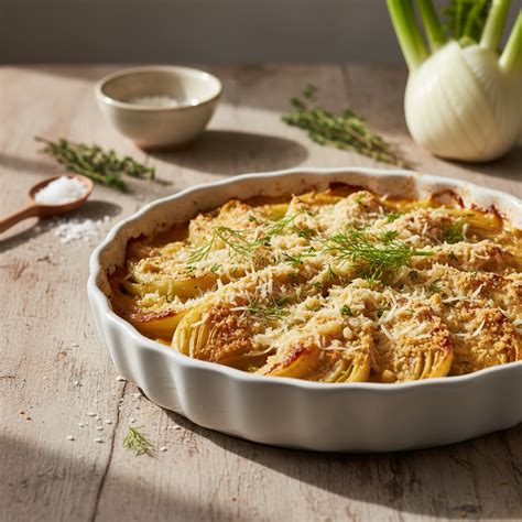 Pripravljen koromač za gratiniranje