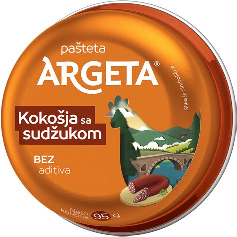 infografika s pregledom sestavin kokošje paštete Argeta