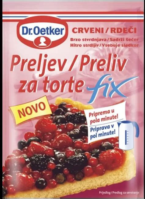 slika različnih vrst Dr. Oetker glazure za torte