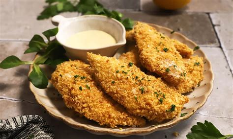 piščančji fileji, ki se pečejo v ponvi do zlatorjave barve