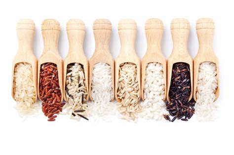 različne vrste riža: basmati, arborio, sant' andrea, parboiled