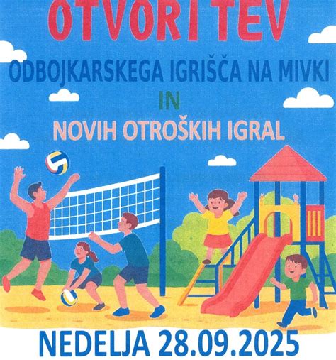 Ilustracija otroških igral in odbojkarskega igrišča