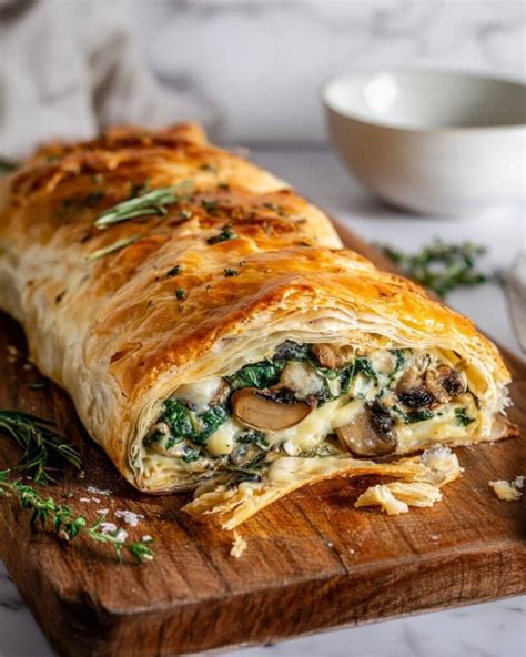 Infographic of the steps for making a savory strudel