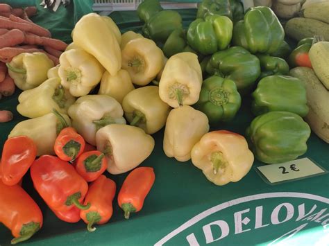 Sveža paprika različnih barv na tržnici