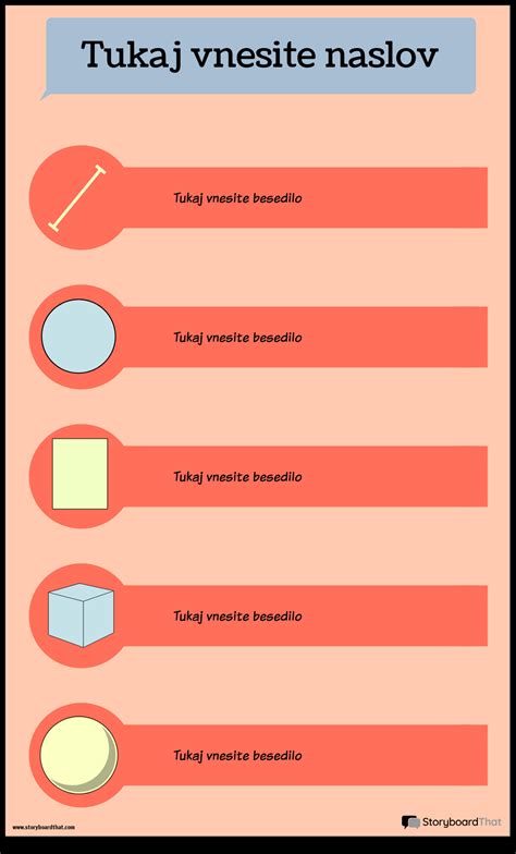 Infografika možnih oblik in velikosti tort