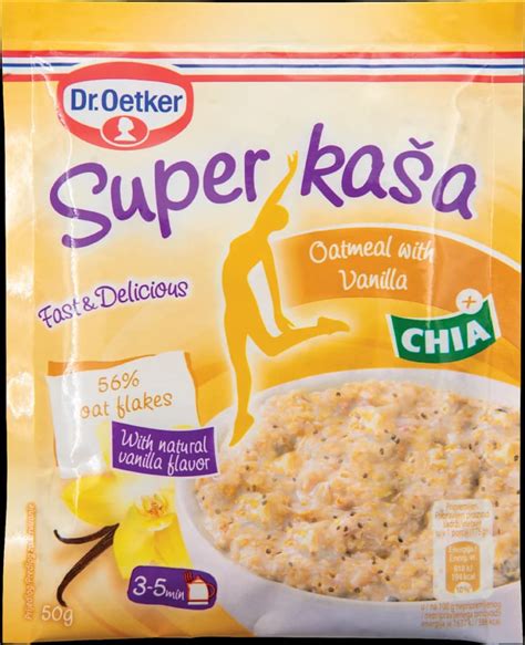 prikaz pakiranja Dr. Oetker Super kaše in pripravljene jedi v skodelici