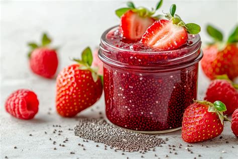 priprava malinove chia marmelade za mafine