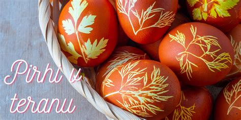 Ilustracija velikonočnih mniških pletenk, okrašenih z barvanimi pirhi