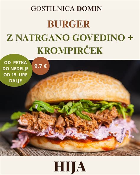 popolnoma sestavljen burger z uležano govedino