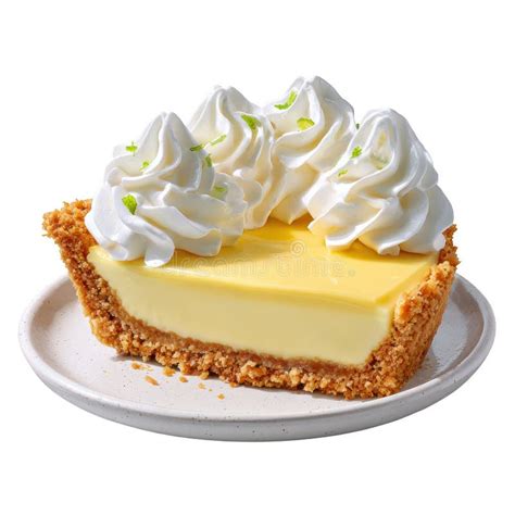 Thematic photo of a refreshing lime pie slice with whipped cream