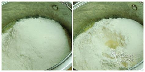 prikaz mešanja žgancev s kuhalnico