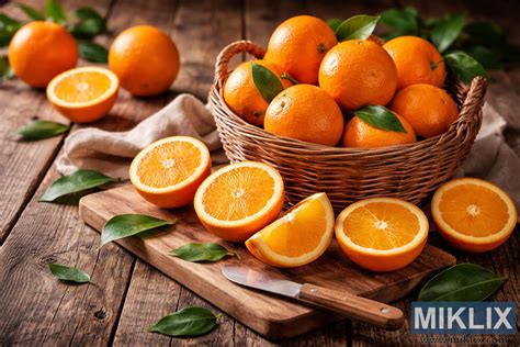 slika svežih pomaranč in narezanih kosov