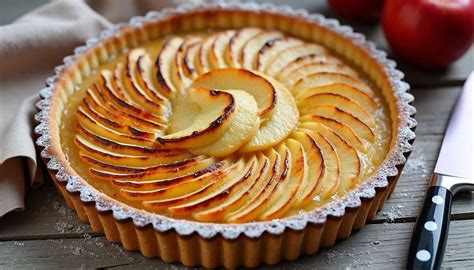 eleganten kos tarte fine aux pommes z zlatimi karameliziranimi jabolki