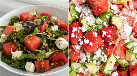 Solata z lubenico, paradižnikom, meto in sirom feta