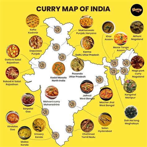 Map showing regions where curry is popular