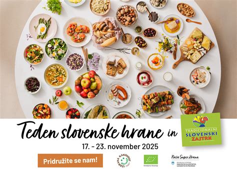 Tematska fotografija: Miza, polna lokalne in ekološke slovenske hrane