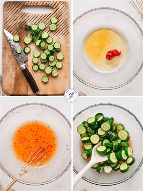 Infographic showing steps for preparing cucumber sauce