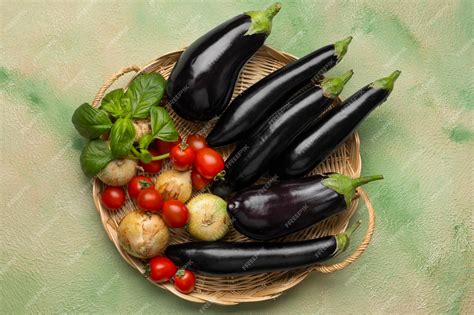 Thematic photo of fresh eggplants ready for pickling