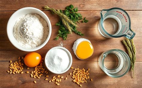 Photo of various ingredients for making dough