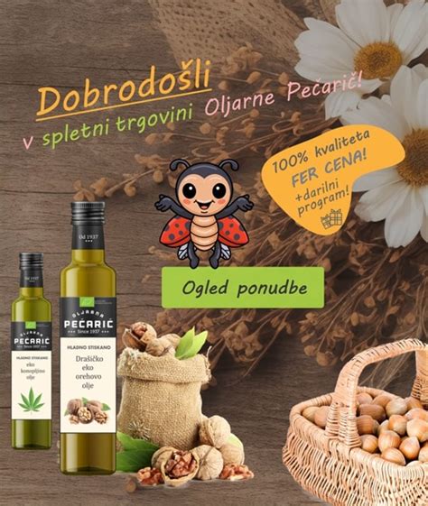 raznolika ponudba izdelkov Oljarne Pečarič: olja, oreščki, tsampa, ajdovi hrustljavčki