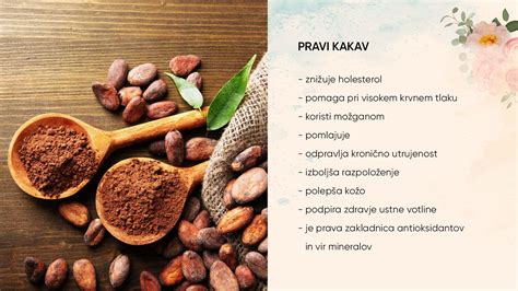 Infografika o sestavinah za domačo čokolado (kakav, sladila, maščobe)