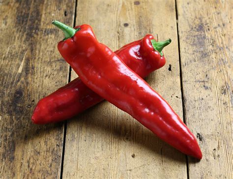 Photo of red pointed peppers