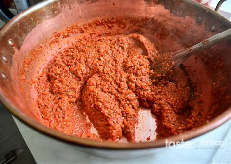 Thematic photo of ajvar being cooked in a large pot