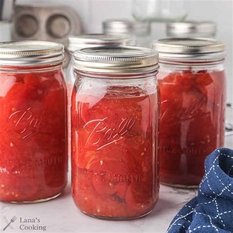 Photo of canned tomatoes in jars