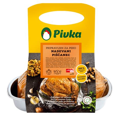 Prikaz piščanca Pivka, pripravljenega za peko
