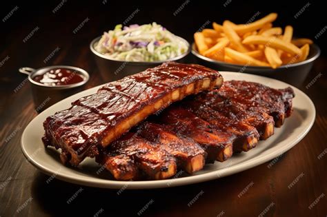 Thematic photo of crispy roasted ribs on a platter