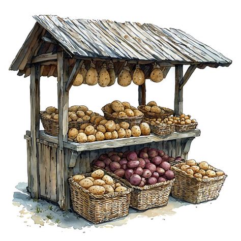 Thematic photo of Kresnik potato on a market stall
