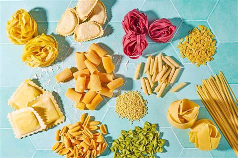 Thematic photo of various pasta shapes