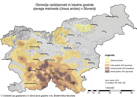 Zemljevid razširjenosti peke poprtnika v Sloveniji