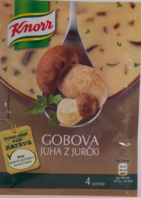 Prikaz sestavin za jušno osnovo in gobe
