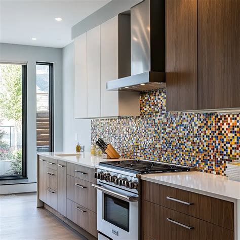 Infographic or photo showing different types of ceramic tiles for kitchen backsplashes