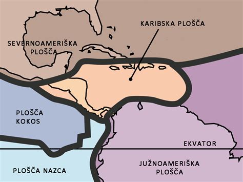 Zemljevid območij izvora kakavovca v Južni in Srednji Ameriki
