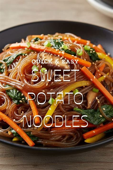 Thematic photo of sweet potato noodles with chicken and cheese