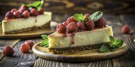 A beautifully arranged slice of cheesecake with berries
