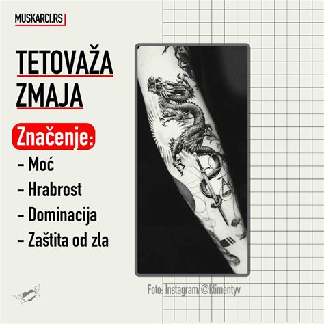 Primer tetovaže zmaja in češnjevih cvetov.