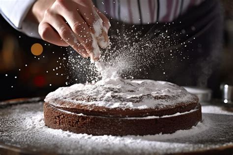 A slice of healthy semolina cake with bananas and apples, garnished with a dusting of powdered sugar.